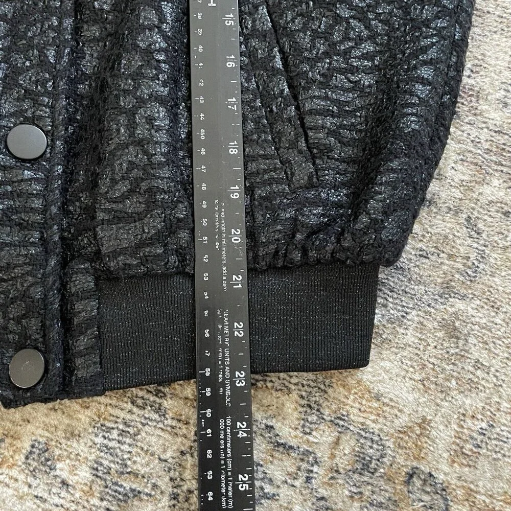 Koton Rachel Araz Jacquard Bomber Jacket Sz L Zip Black Goth Punk Mobwife Turkey